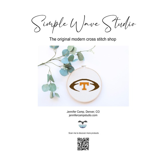 Other - Tennessee Football Counted Cross Stitch Pattern Chart